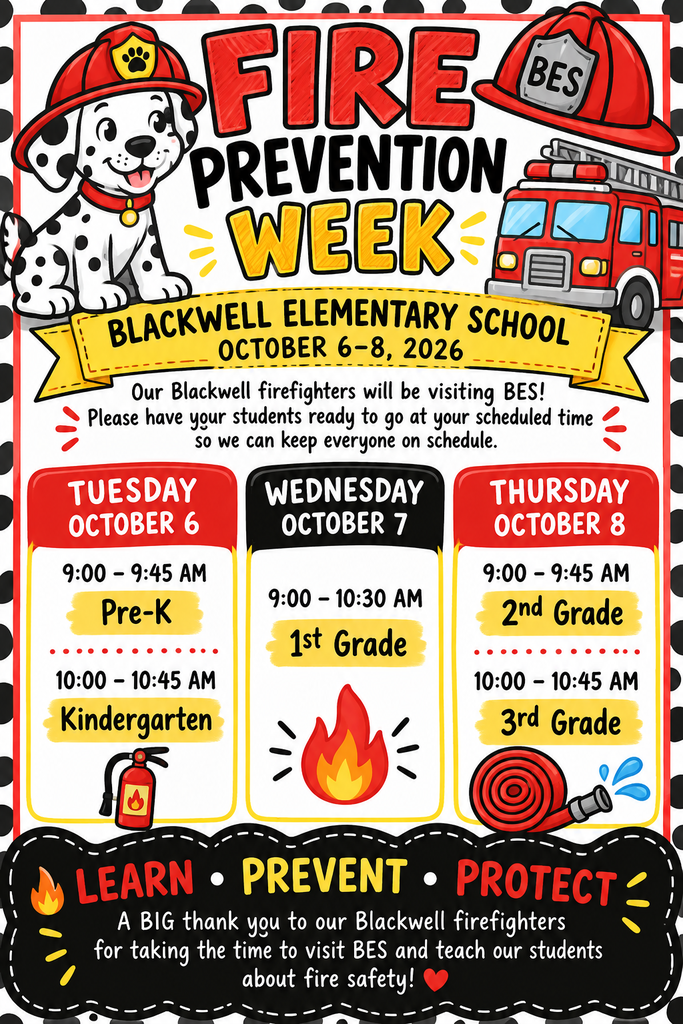 BES FIRE PREVENTION WEEK OCT 6TH-8TH,2026
