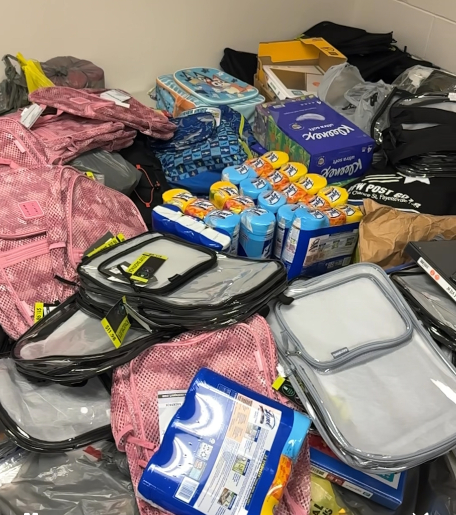 A gathering of school supplies