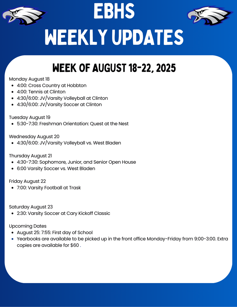 Weekly Updates 08/18-08/22