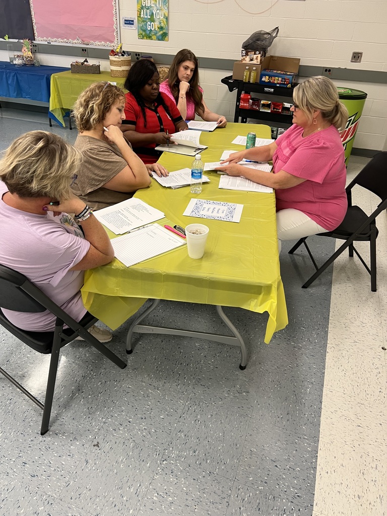 Images of teachers sitting around tables in professional development sessions