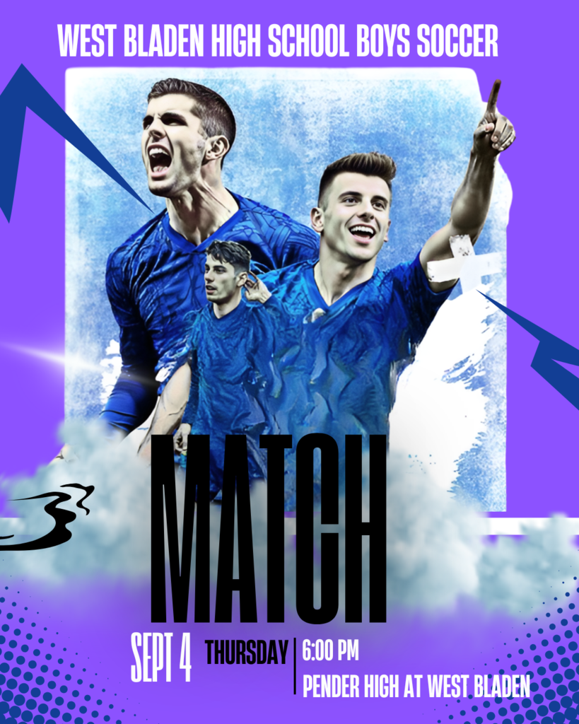 West Bladen High School Soccer at Home vs. Pender on 9-4-25 at 6 PM.