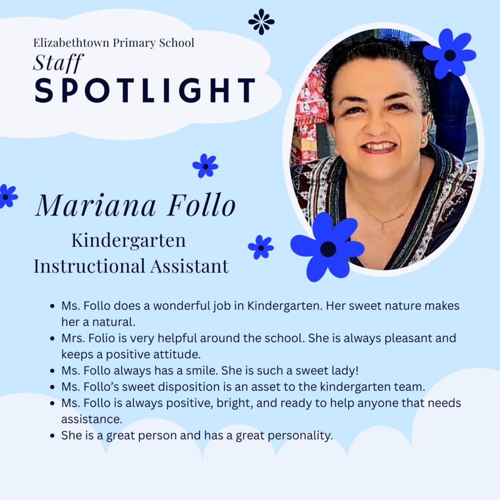 The graphic features a staff photo with decorative accents and text recognizing them for their dedication and hard work.