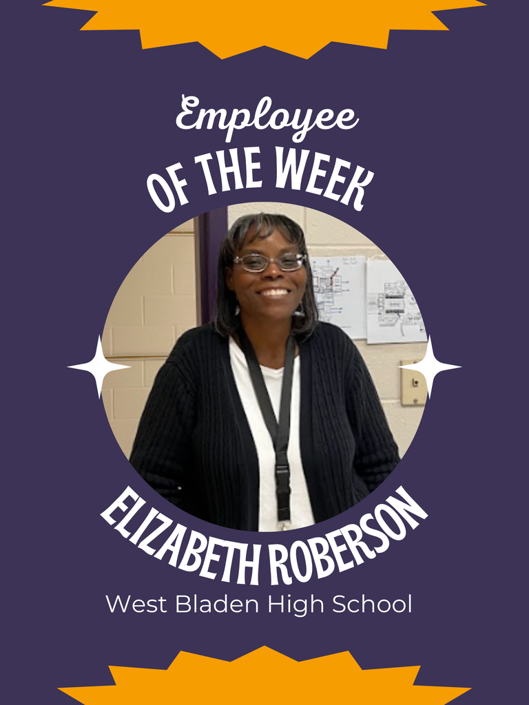 Today we honor Mrs. Elizabeth Roberson! 💜🤍 Mrs. Roberson is a vital part of our Career and Technical Education (CTE) program. She teaches classes that prepare our students with the professional skills they need to excel in the workplace. Thank you, Mrs. Roberson, for your dedication to West Bladen and for helping our Knights succeed beyond the classroom!