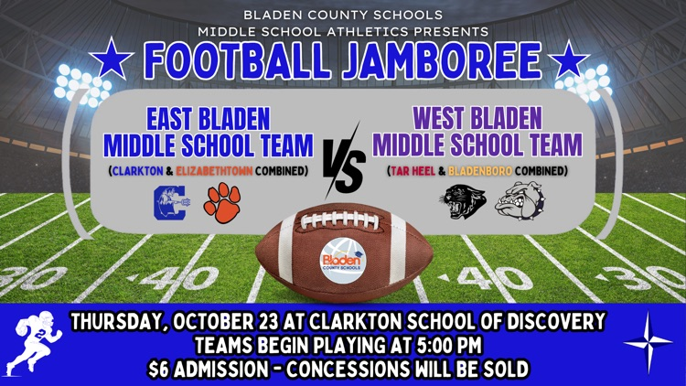 football jamboree announcement between west and east bladen middle