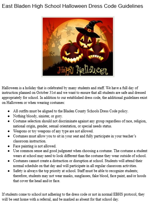Halloween Dress Code