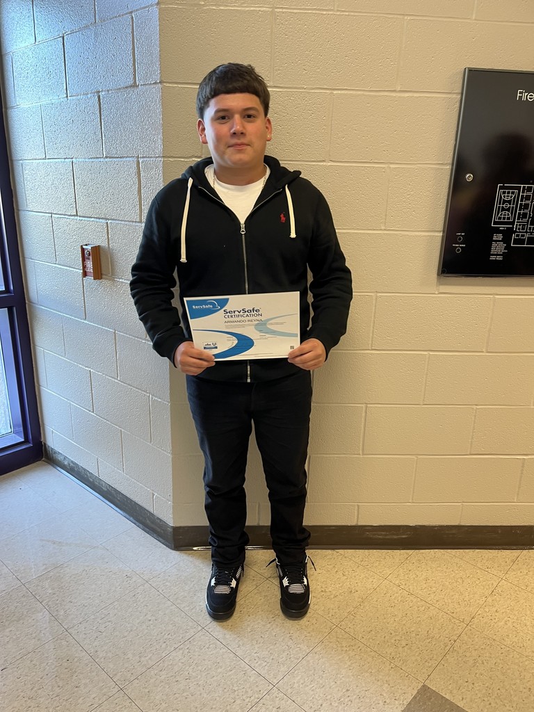 male student with safe serv certificate