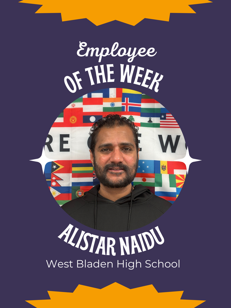 Please join us in recognizing Mr. Alistair Naidu, our English as a Second Language teacher here at the West Bladen Castle. Mr. Naidu supports our multilingual learners each day with patience, skill, and genuine care. We are grateful for all he does for our Knight family.