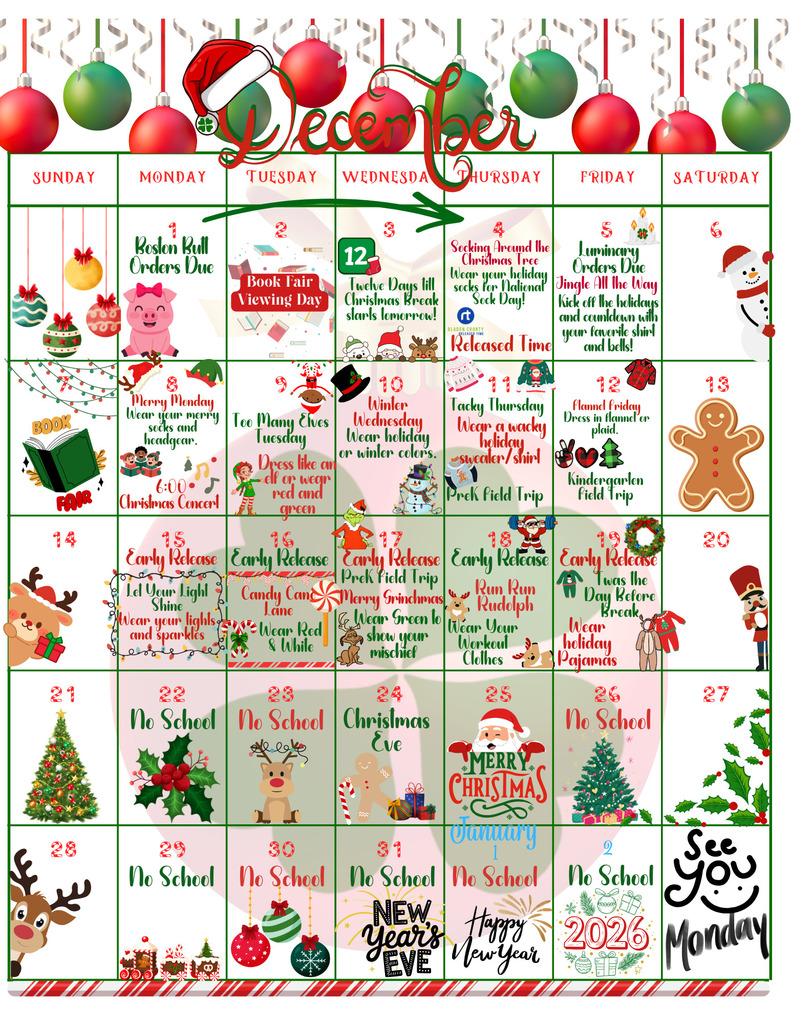 English calendar 