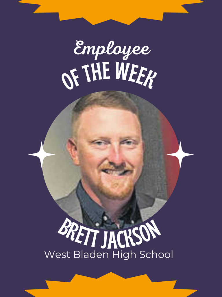 We are proud to recognize Coach Brett Jackson, our Athletic Director at the Castle, as Employee of the Week. Coach Jackson works tirelessly behind the scenes to support our coaches, student athletes, and families, making sure our programs run smoothly and our Knights are always prepared to compete. From scheduling and game operations to building relationships and promoting a strong athletic culture, Coach Jackson consistently goes above and beyond for our school community. Thank you Coach Jackson for your leadership, hard work, and dedication to West Bladen and our Knight family. Knight Pride runs deep.