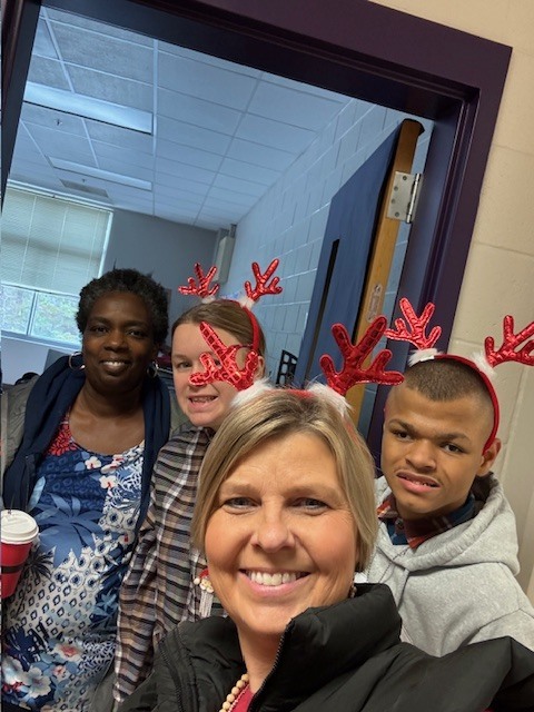 ms barber, ms jones, jesse, and caden