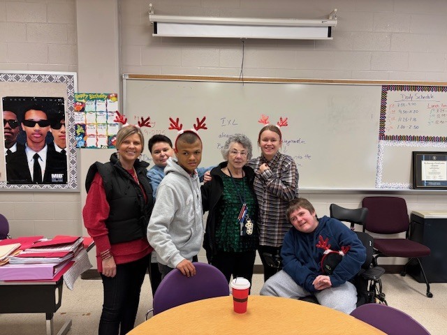 mrs jones, ms moore, caden, mrs pait, jesse, and erik