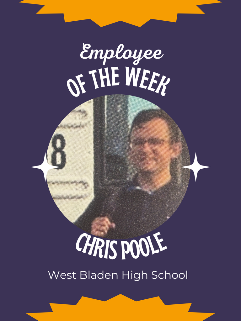 This week’s Employee of the Week is Mr. Chris Poole, our Band Director. Thank you, Mr. Poole, for your dedication to our students and for the pride you bring to West Bladen through our band program.