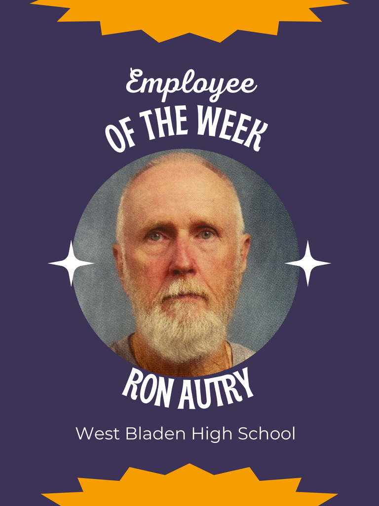 Please join me in congratulating our Employee of the Week, Mr. Ron Autry.  Mr. Autry teaches Agricultural Mechanics and is highly active with our FFA program. He consistently goes above and beyond to support students through hands on learning opportunities, skill development, and leadership experiences that strengthen our school community and help students succeed beyond the classroom.  Thank you, Mr. Autry, for your dedication to our students and for all you do for West Bladen.