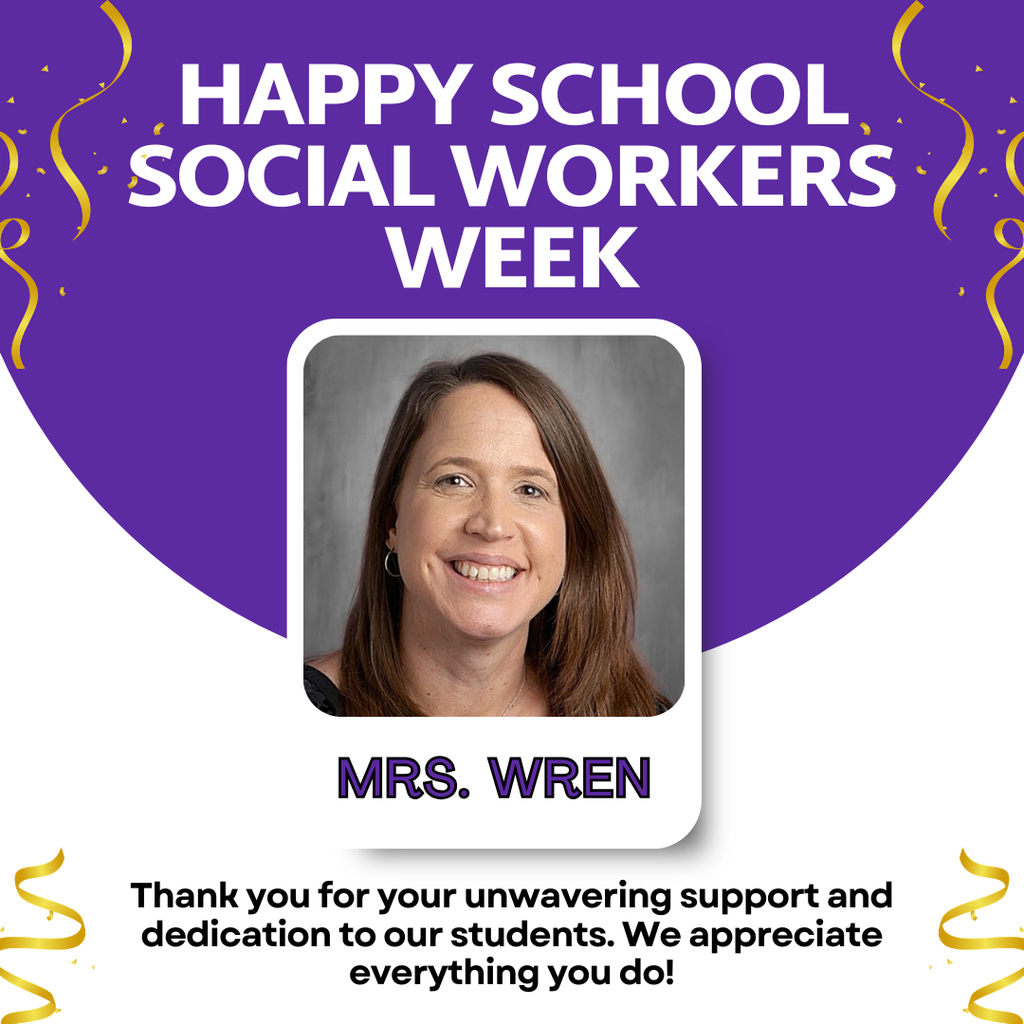 Headshot of a smiling woman, Mrs. Wren, centered above the text: "Thank you for your unwavering support and dedication to our students. We appreciate everything you do!" decorated with gold confetti.