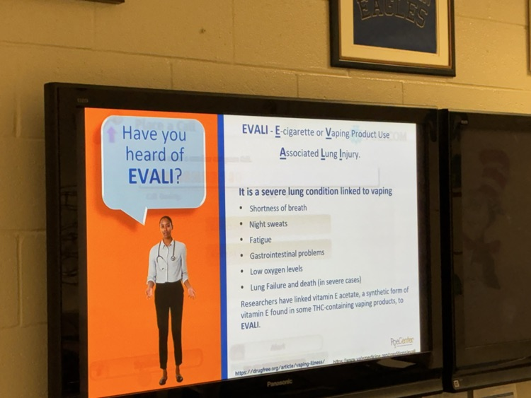 orange and white presentation slide on a Cleartouch screen