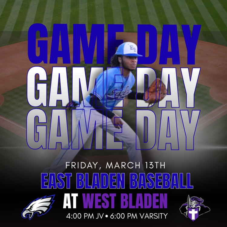 Baseball flyer with field in background game at West Bladen