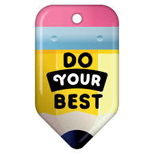 A colorful pencil-shaped graphic with the words “Do Your Best” written in bold black letters.