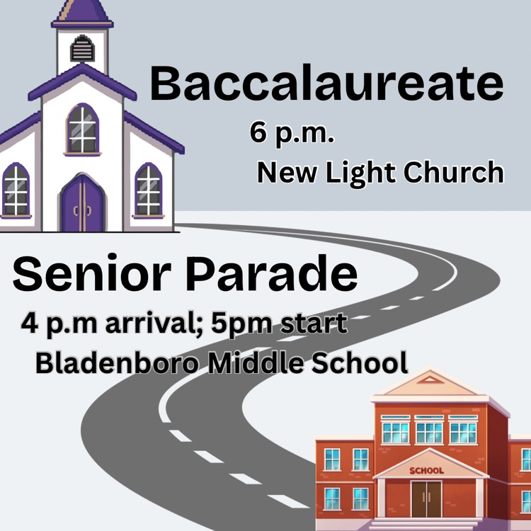 graphic with baccalaureate and parade info