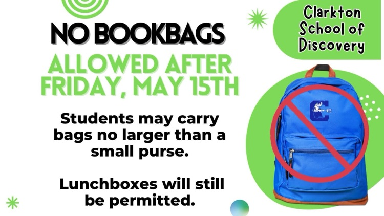 no book bags 