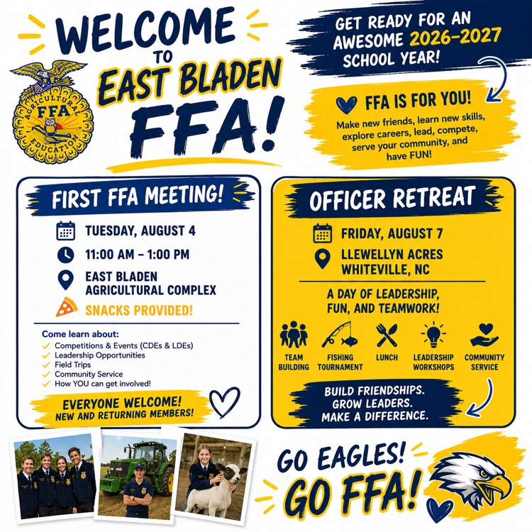white flyer, blue and gold accents, advertising the school ffa interest meeting