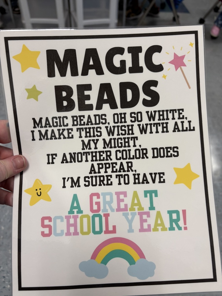 Sign explains the magic bead activity for a great school year.