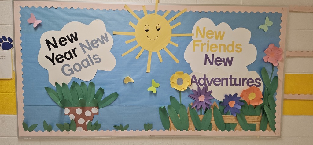 New Year New Goals bulletin board