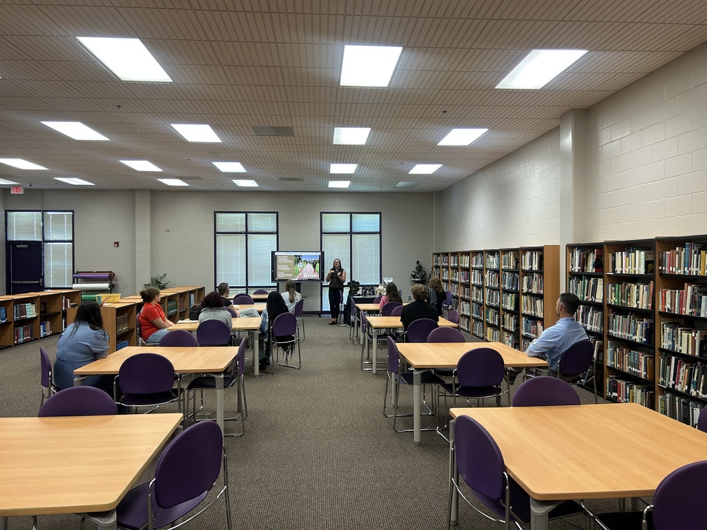 UNC Pembroke admissions representative presents information to seniors during a college information session.
