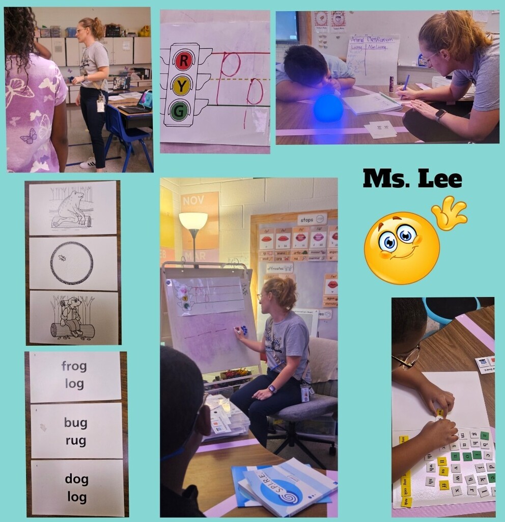 Collage of class working