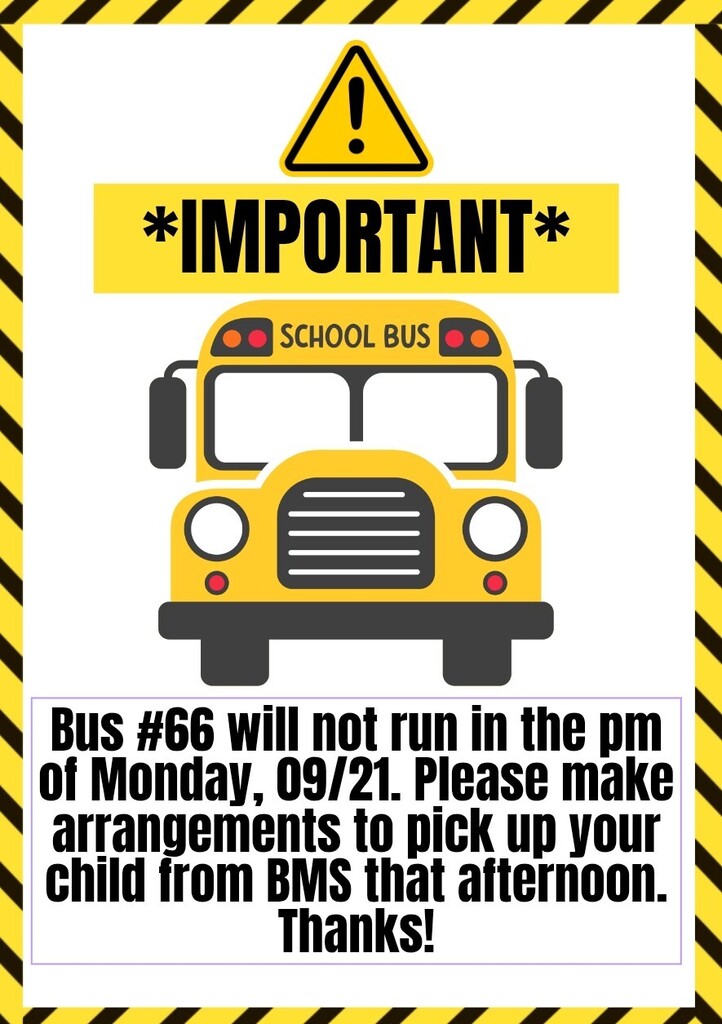 Bus #66 not running this pm