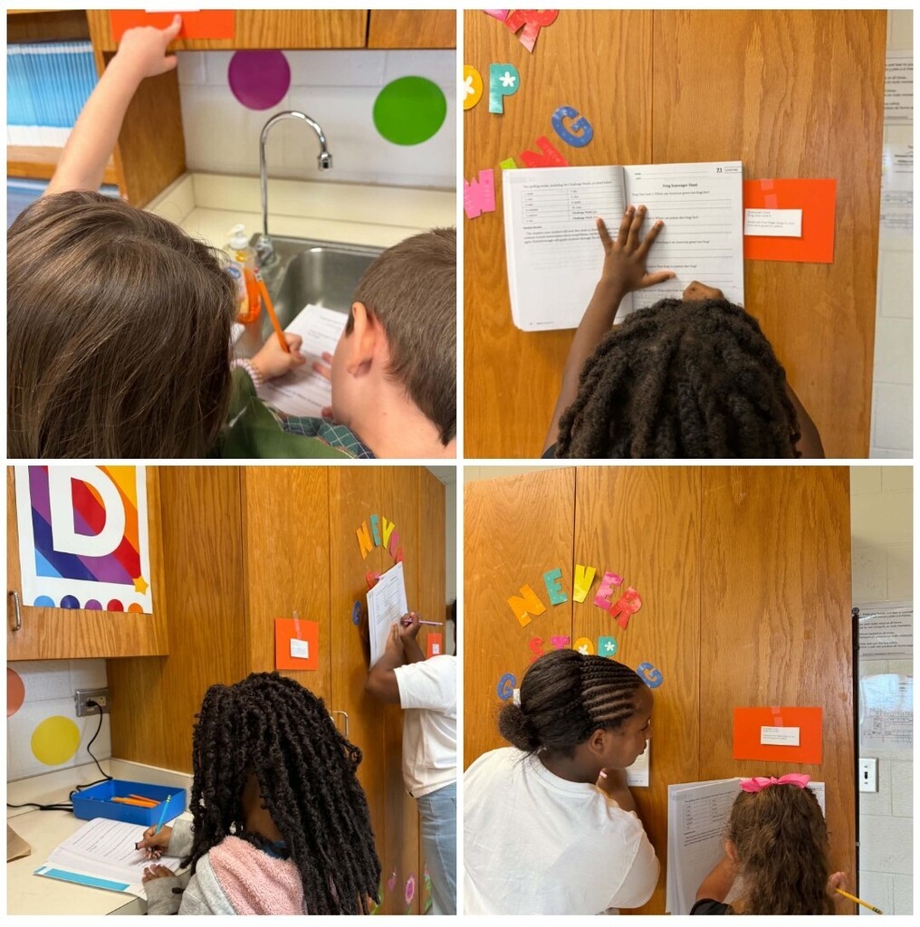 Students in a scavenger hunt