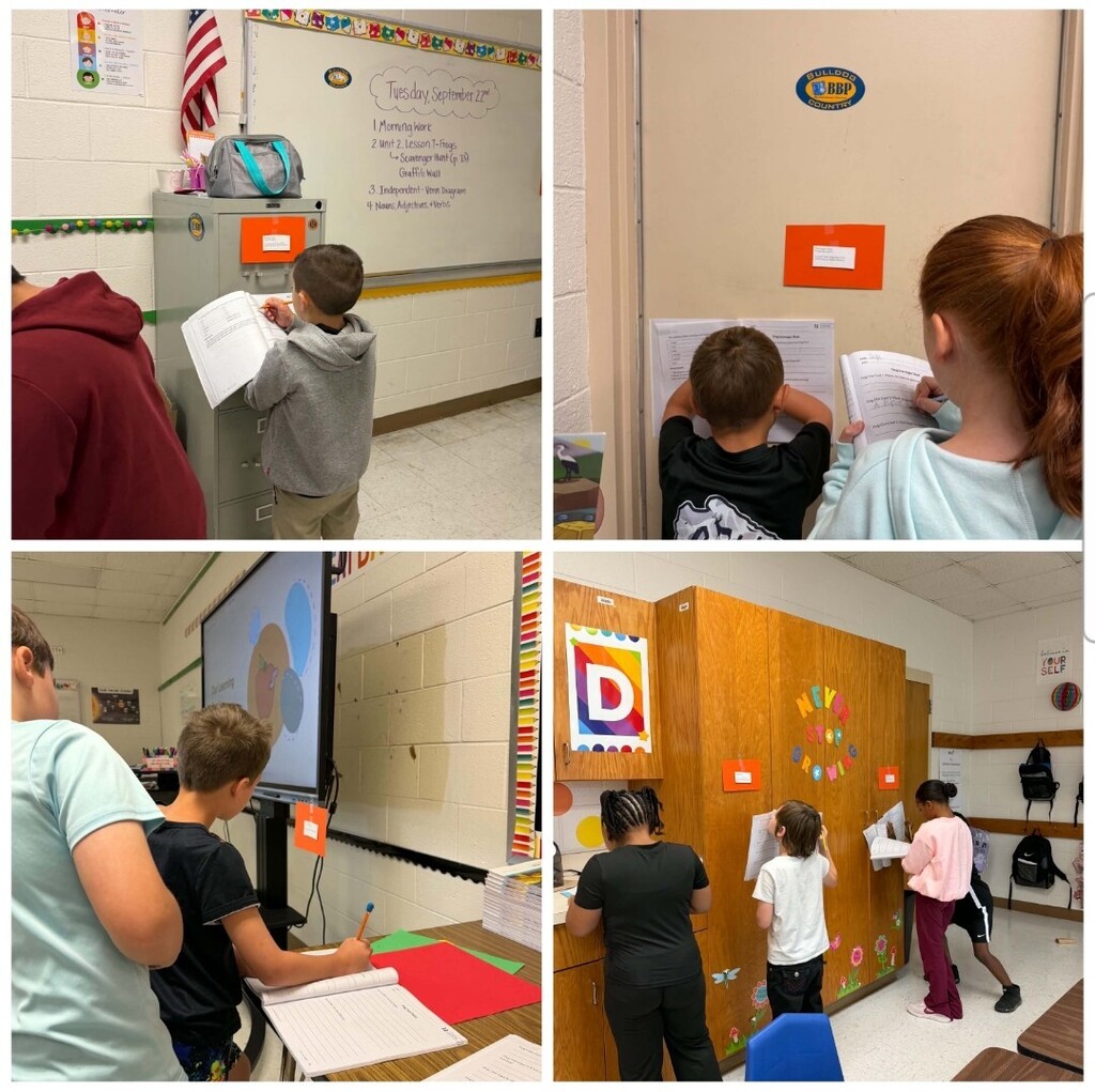 Students in a scavenger hunt