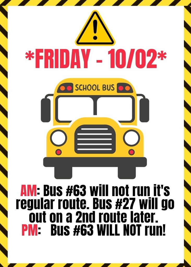 Bus #63 warning