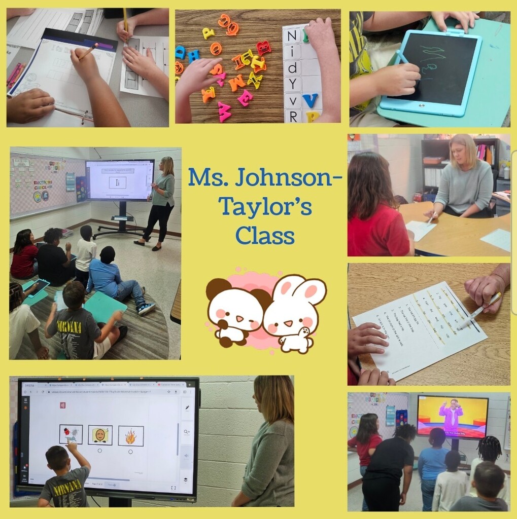 Teacher & students working