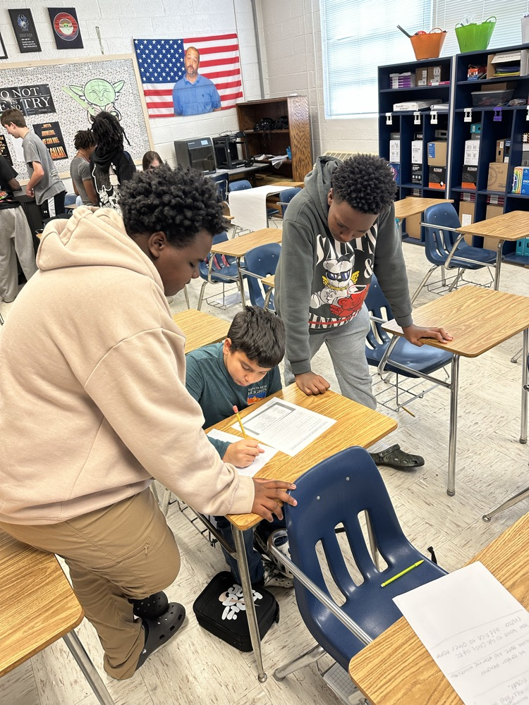 Students at CSD creating classroom Mission Statements.