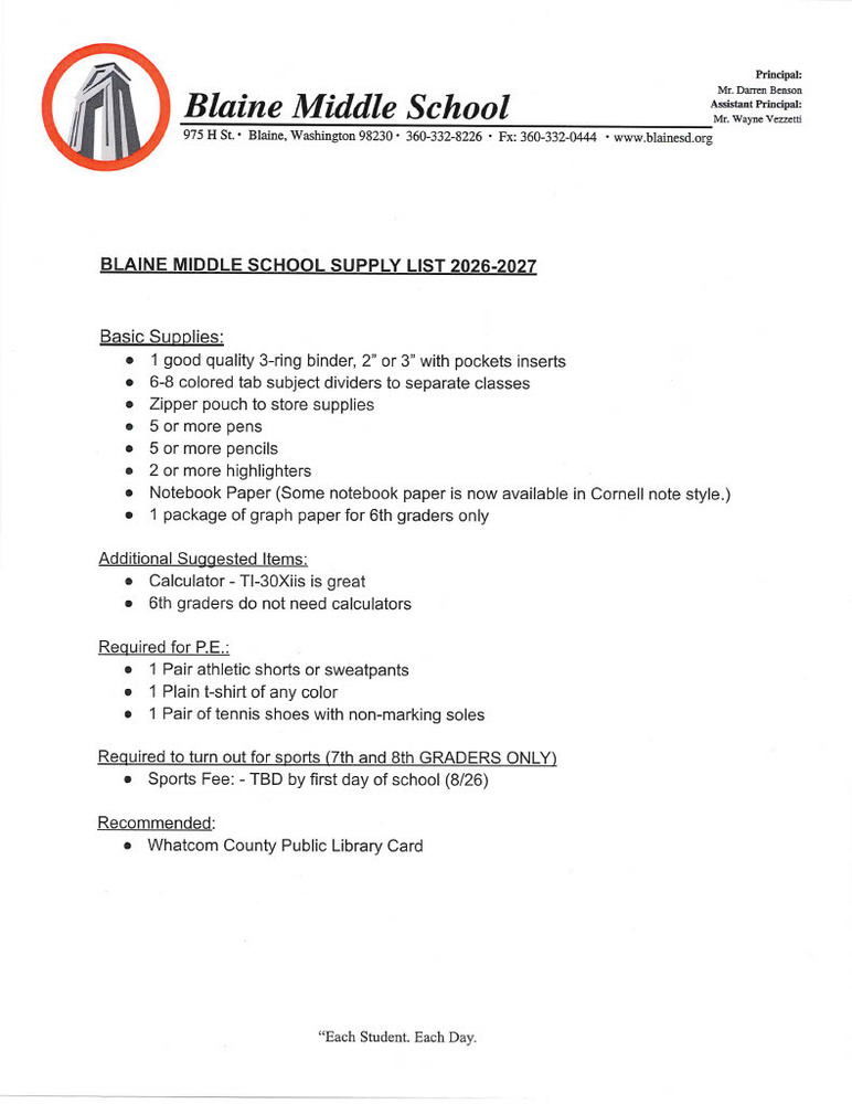 BMS Supply List 2026-2027