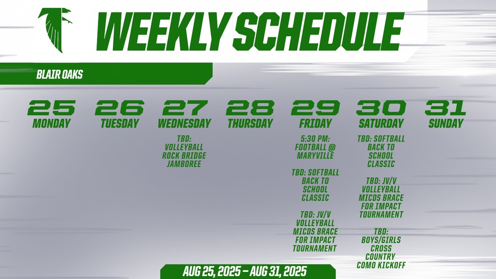 This week in Blair Oaks Athletics!