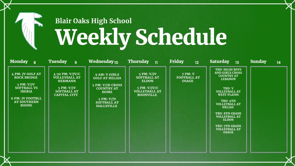 This week in Blair Oaks Athletics!