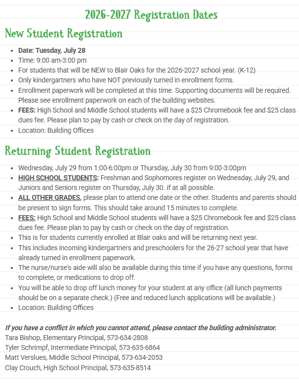 26/27 Registration