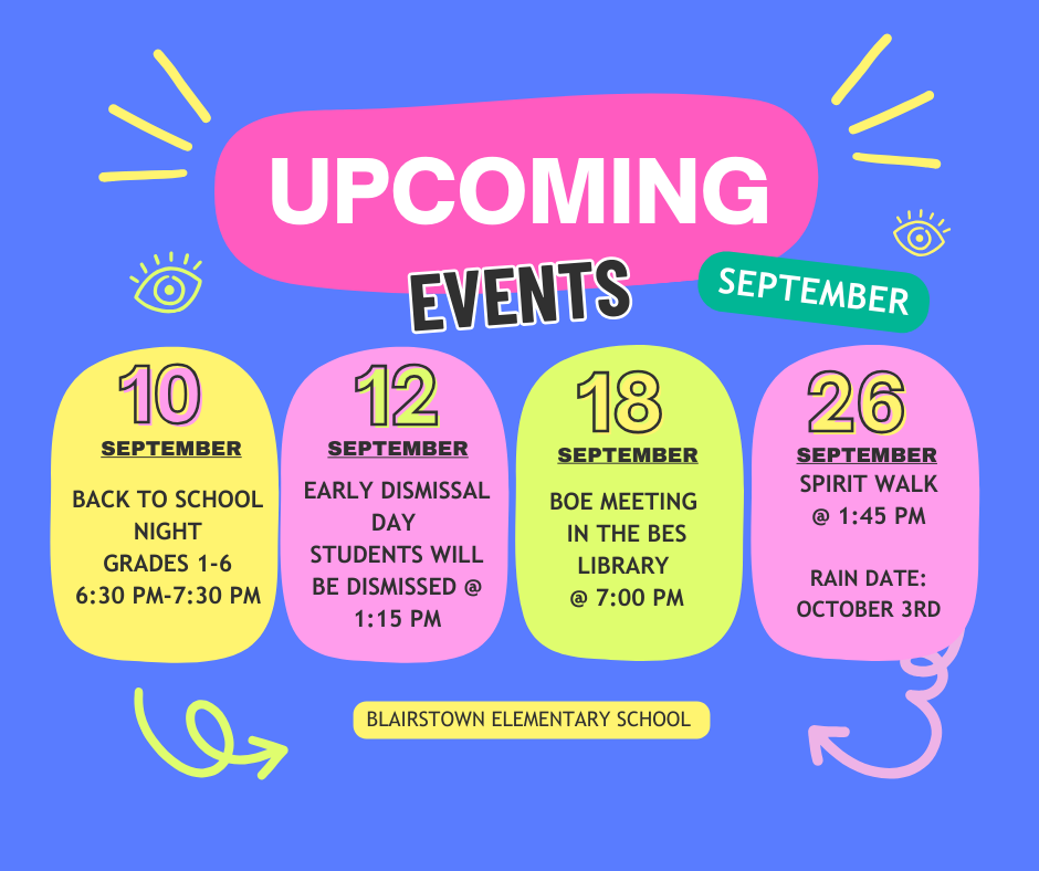 Upcoming Events for September 