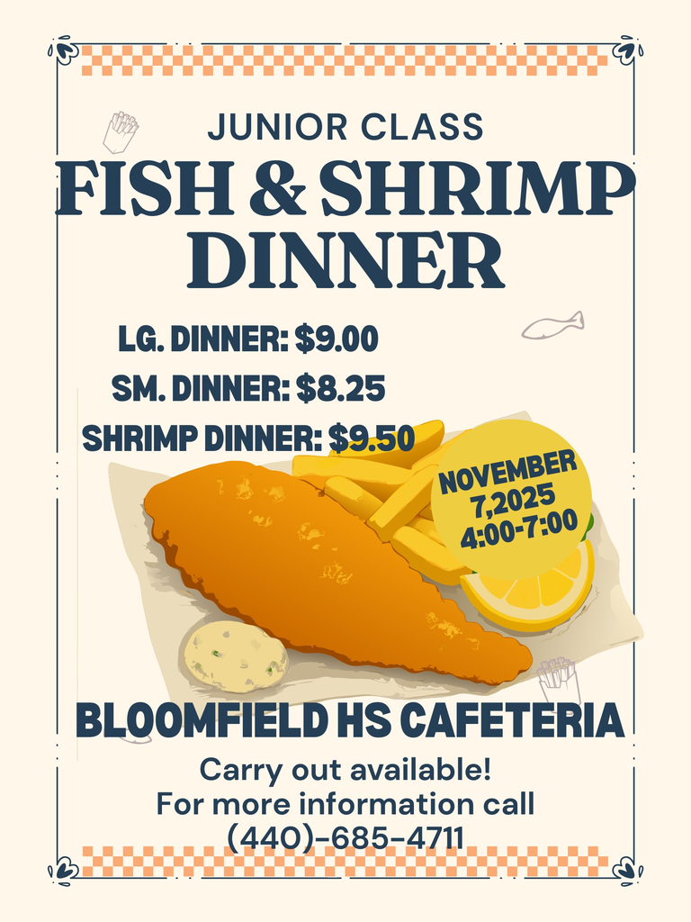 Friday November 7 Junior Class Fish and Shrimp Dinner