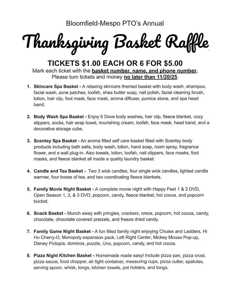 Thanksgiving Basket Raffle