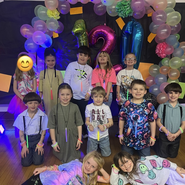 first grade celebrating the 120th day of school