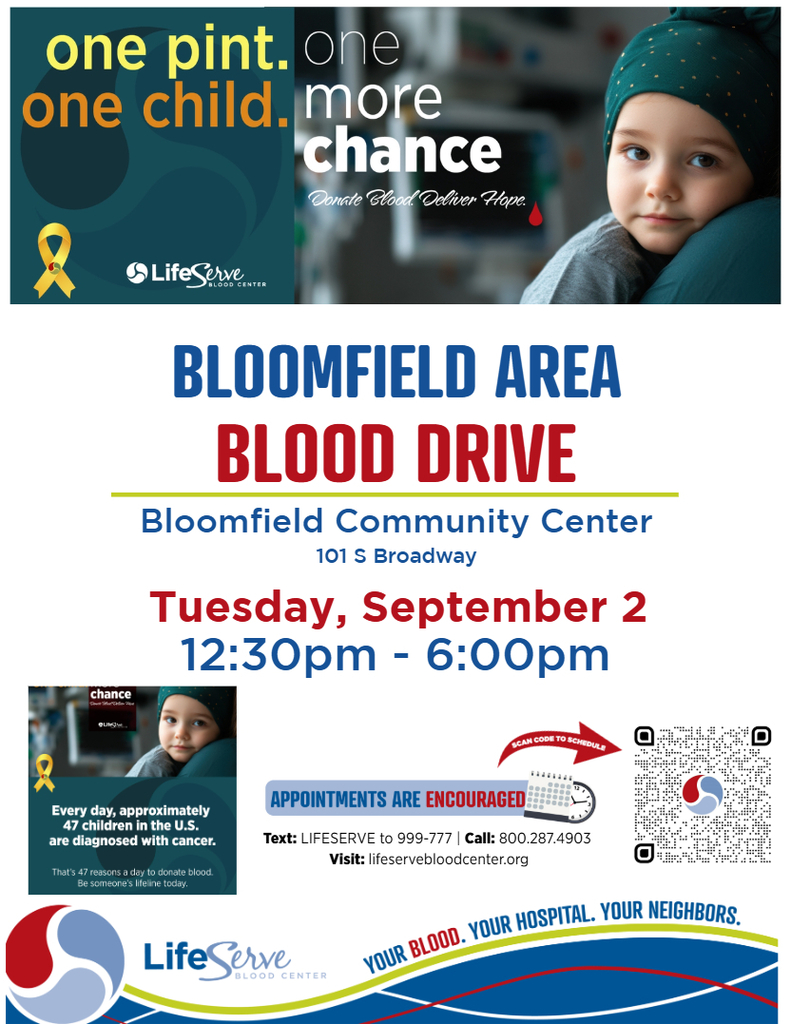 Bloomfield Blood Drive Poster