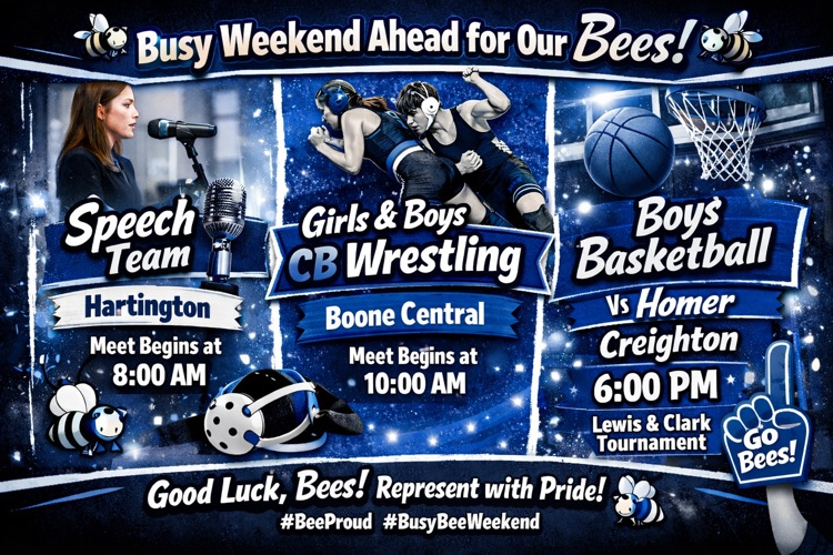 graphic for the busy weekend of events