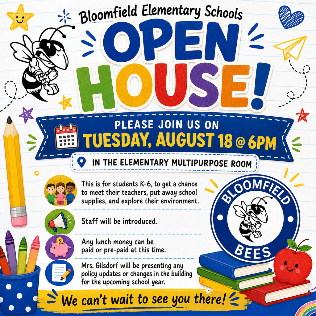 bloomfield elementary school open hosue