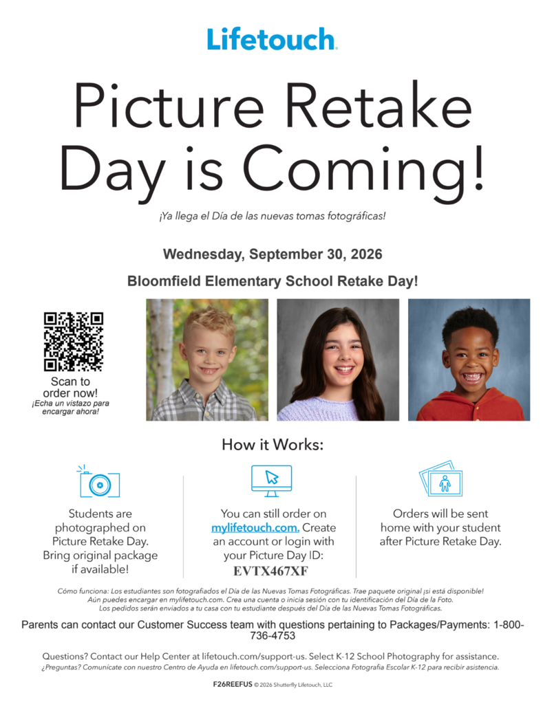 bloomfield elementary school retake day