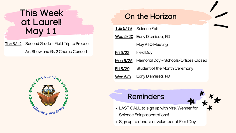 Upcoming Events - Week of May 11