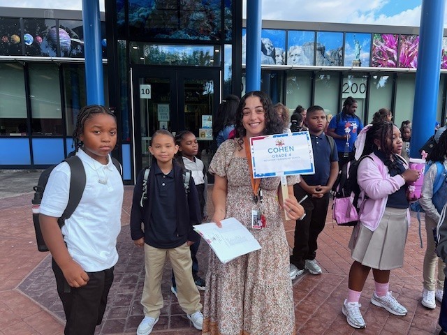 Teacher and students