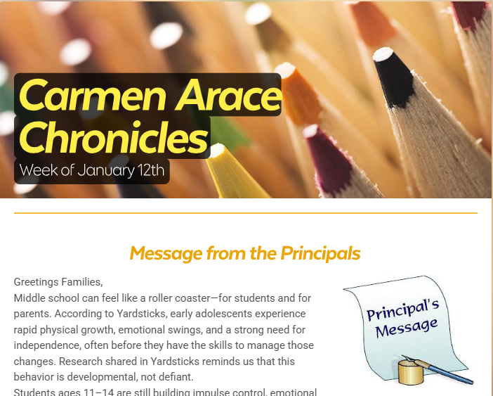 Screenshot of the chronicles headline