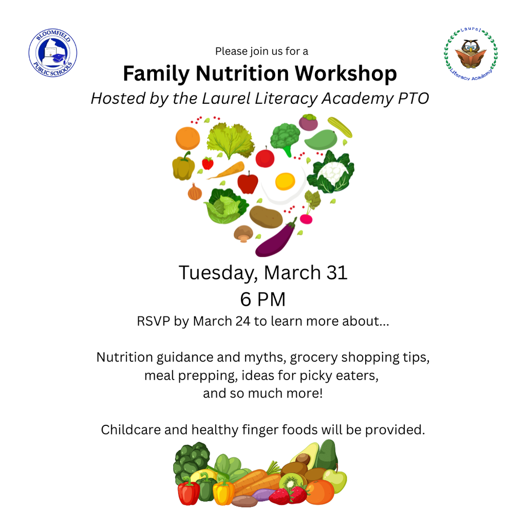 Family nutrition workshop flyer featuring attached information